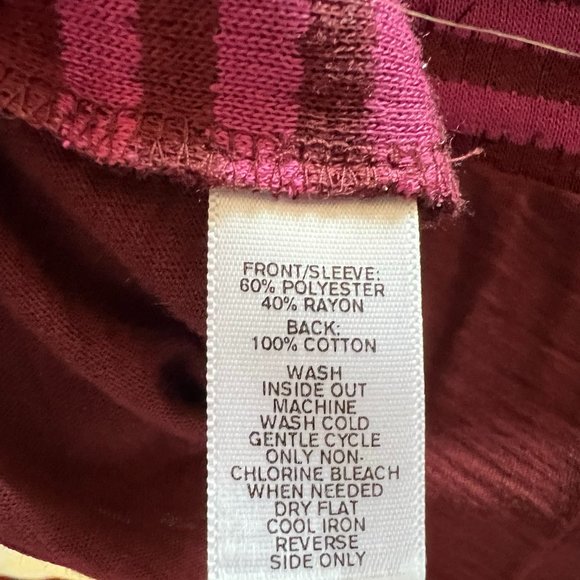 Loft Raspberry & Pink w/Silver Threads - Short Sleeve Top - Medium - Picture 6 of 6